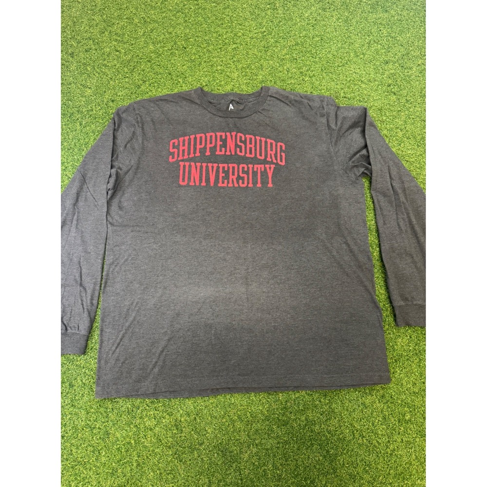 Shippensburg University Long Sleeve T-Shirt XXL Charcoal Gray Red‎ Lettering